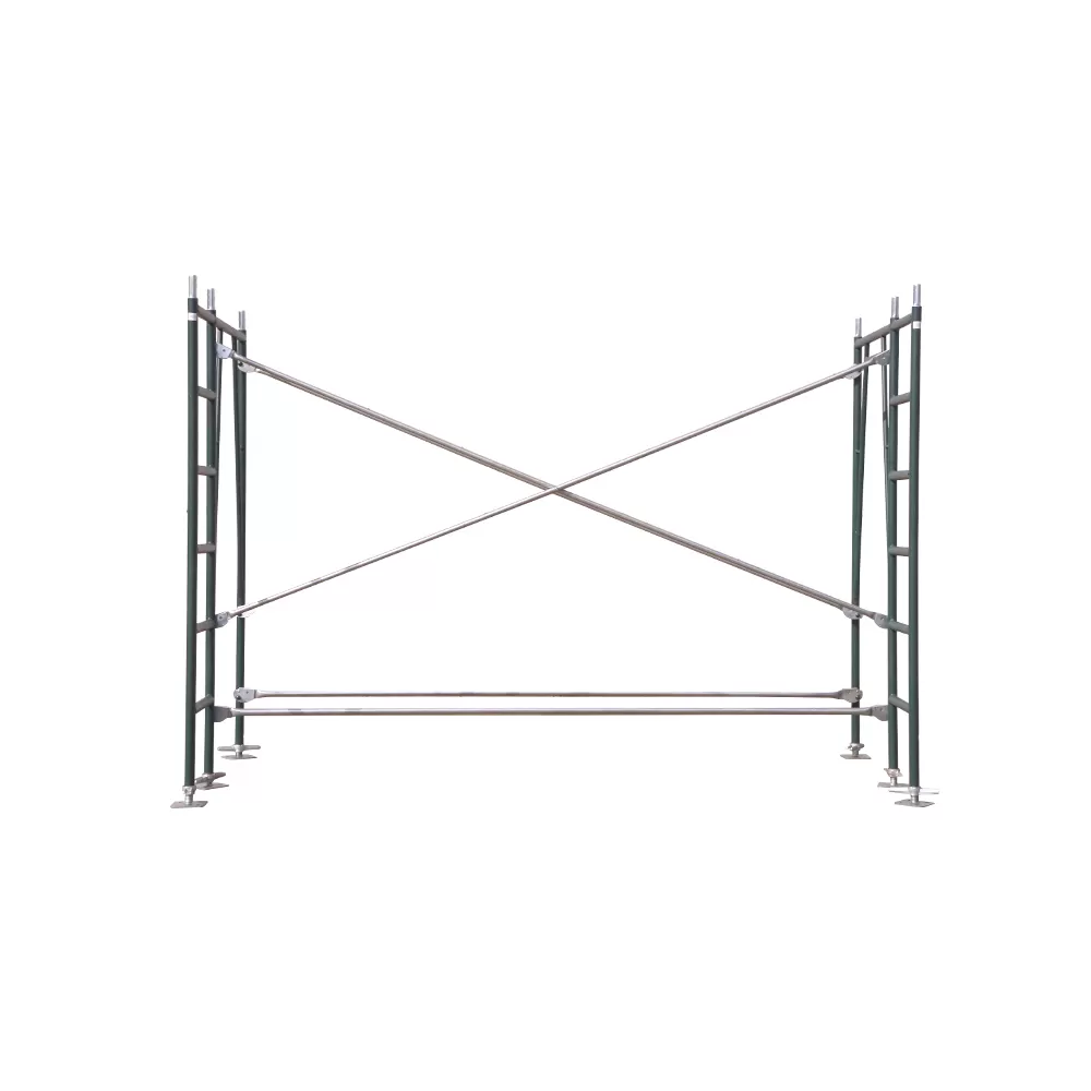 Snap on walk thru scaffolding with ladder